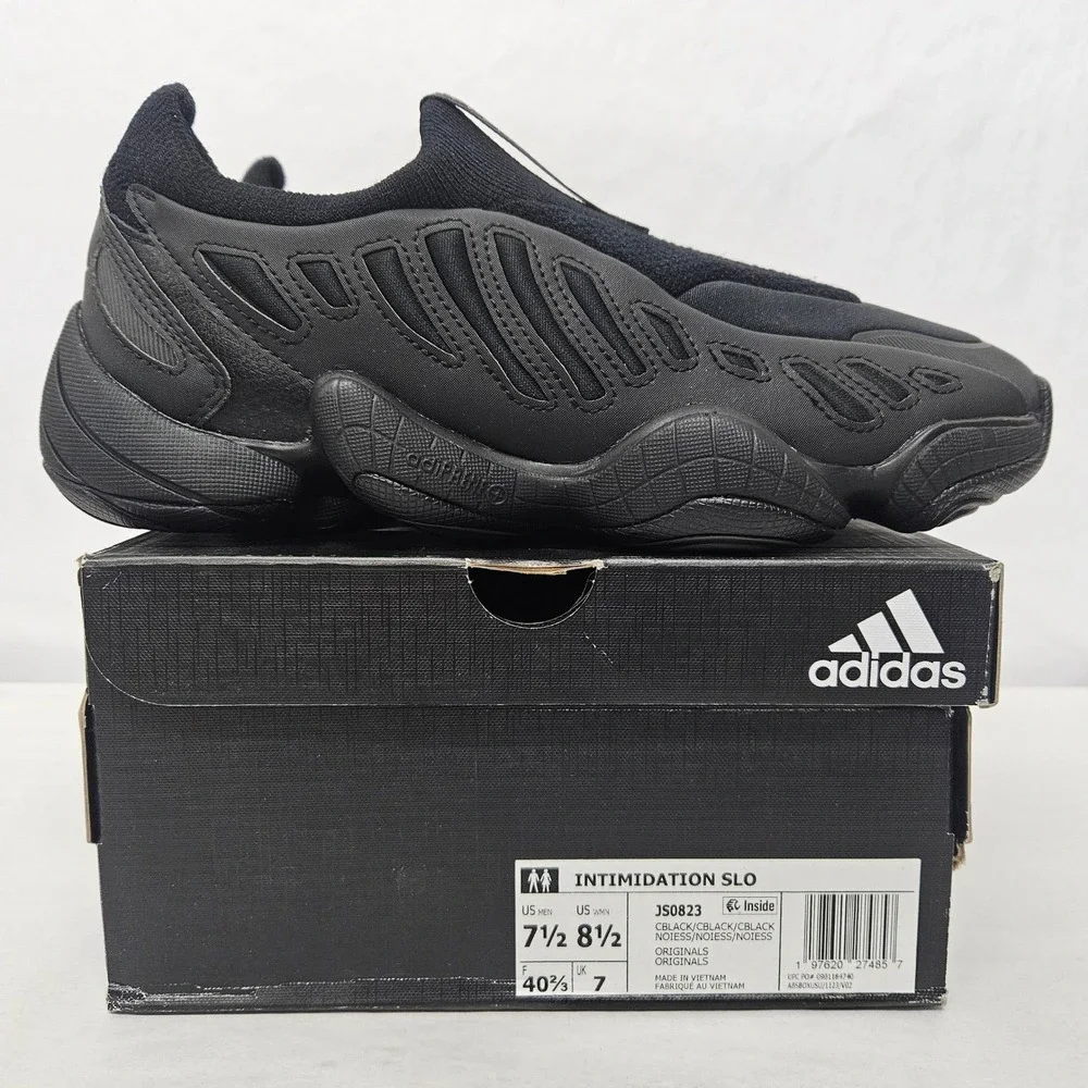 Adidas Intimidation SLO  Slip On Sneakers‎ JS0823 Triple Black Mens Size 7.5